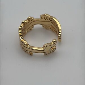 Gold Color Ring Size 8 - Keith Haring inspired design